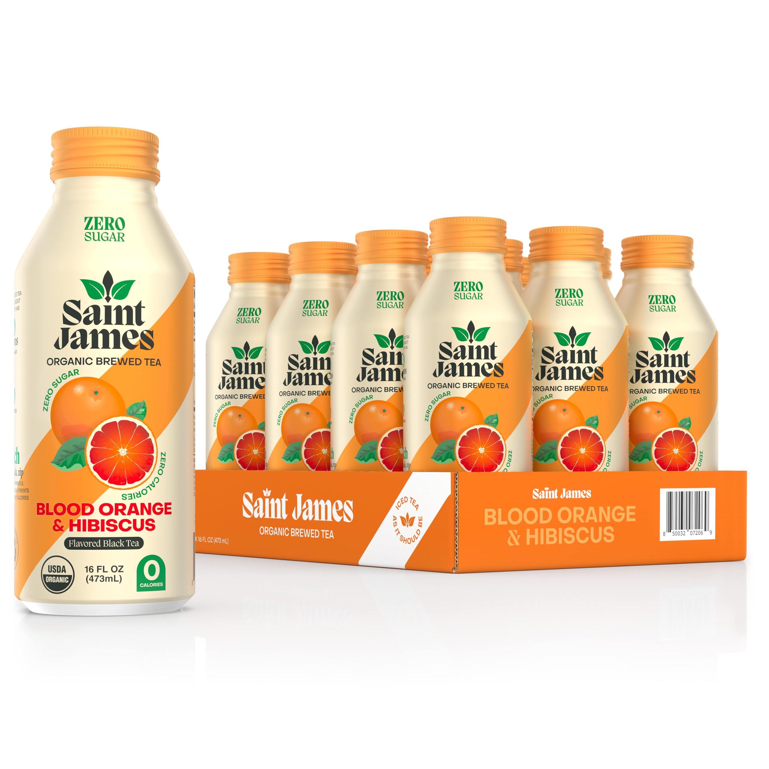 Saint James Iced Tea Saint James Iced Tea | Organic Black Tea | Organic, Non-GMO Black Tea, 12 Pack (16.9oz each) (Blood Orange)