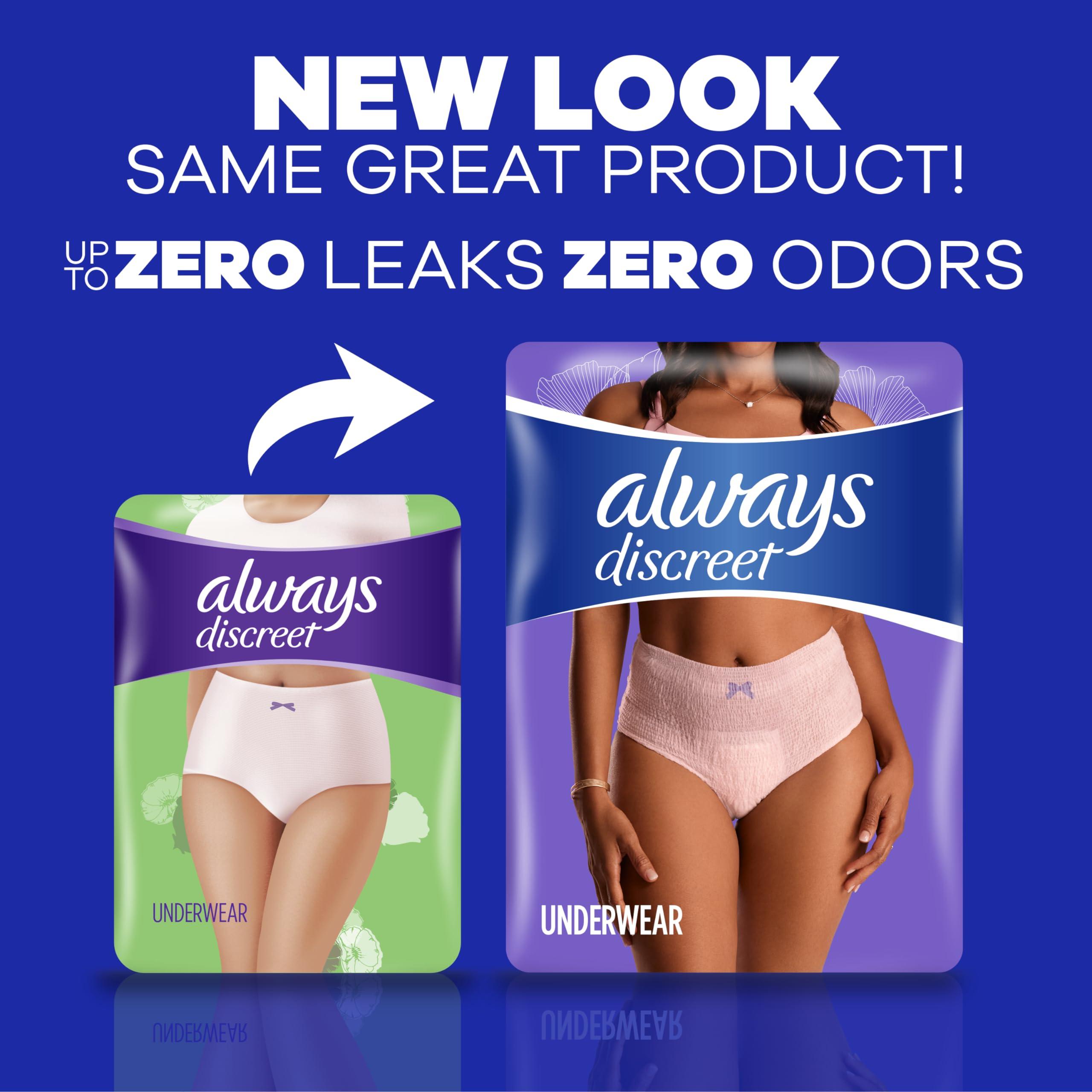 Always Discreet Always Discreet Adult Incontinence & Postpartum Underwear For Women, Size Small/Medium, Maximum Absorbency, Disposable, 32 Count x 2 Packs (64 Count total) (Packaging May Vary)