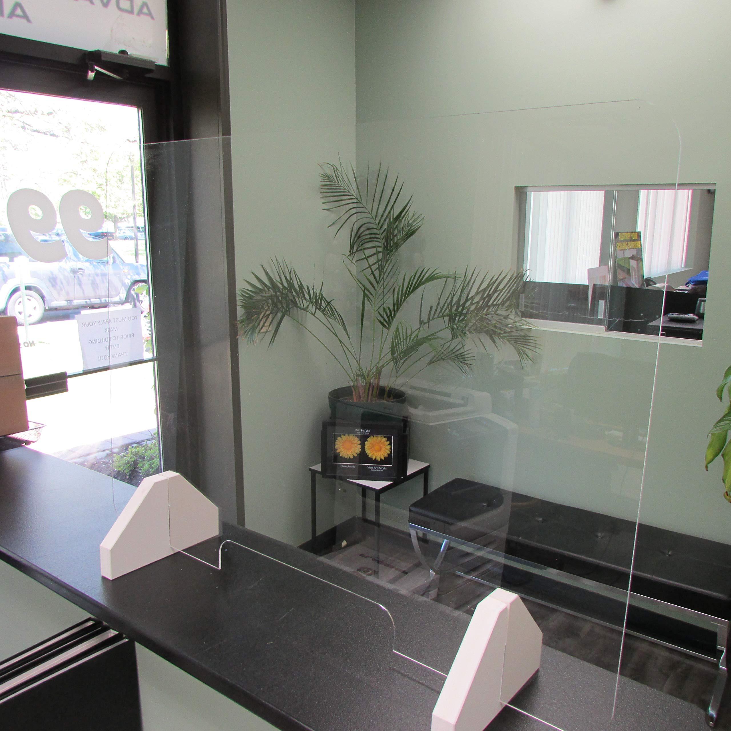 APF Marine Sneeze Guard 24 x 32 Clear Acrylic Plexiglass Food Shield Protective Screen, Transaction Window for Employers, Workers, Customers, Barrier - Made in USA