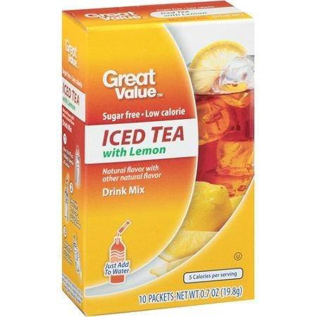 Great Value Great Value Iced Tea with Lemon Drink Mix, 10ct (Pack of 4)