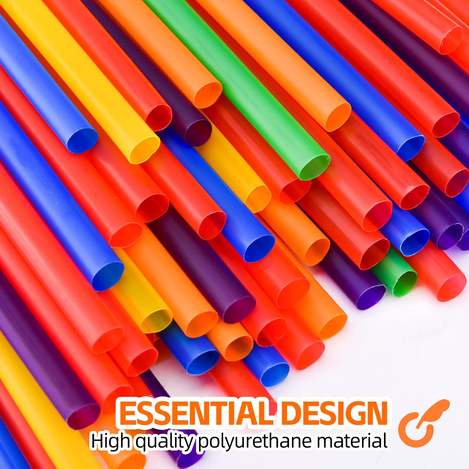 SONGNASS 100PCS Jumbo Smoothie Straws,(0.4\" Diameter X8.3\"Long) Colorful Disposable Plastic Large Wide-mouthed Straw
