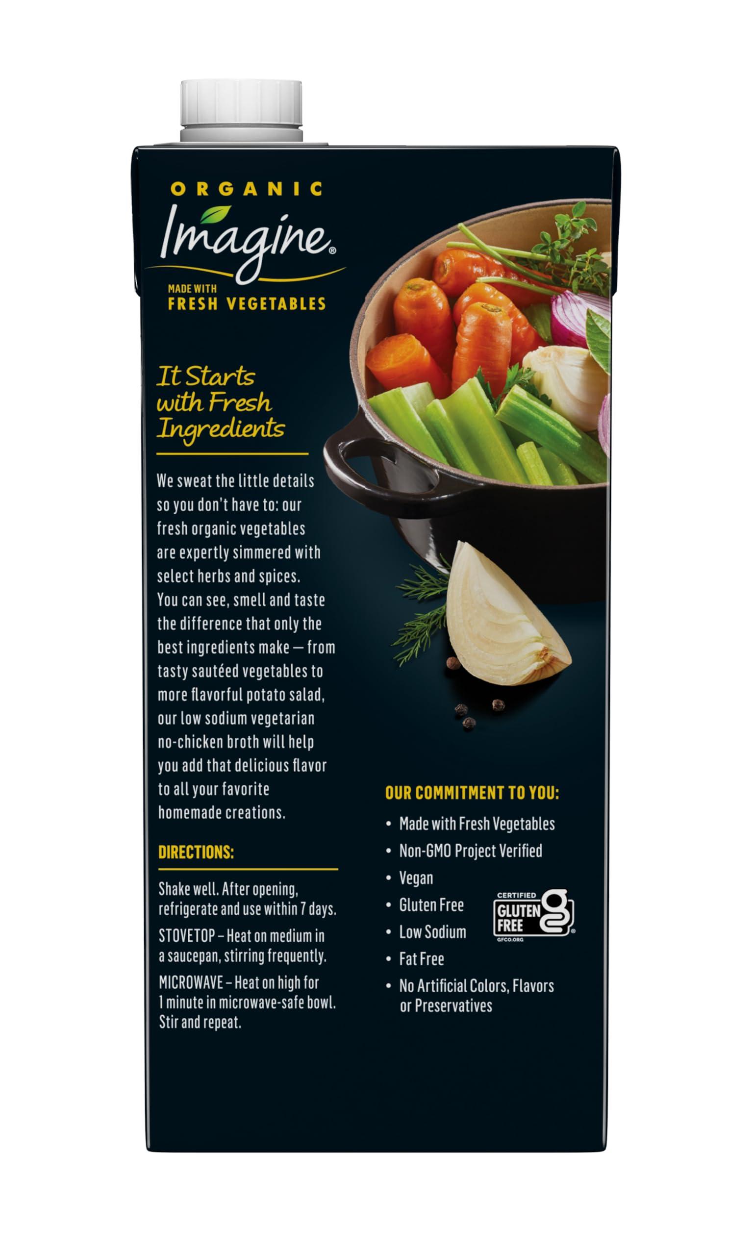 Imagine Imagine Low Sodium Organic Vegetarian No-Chicken Broth 32oz