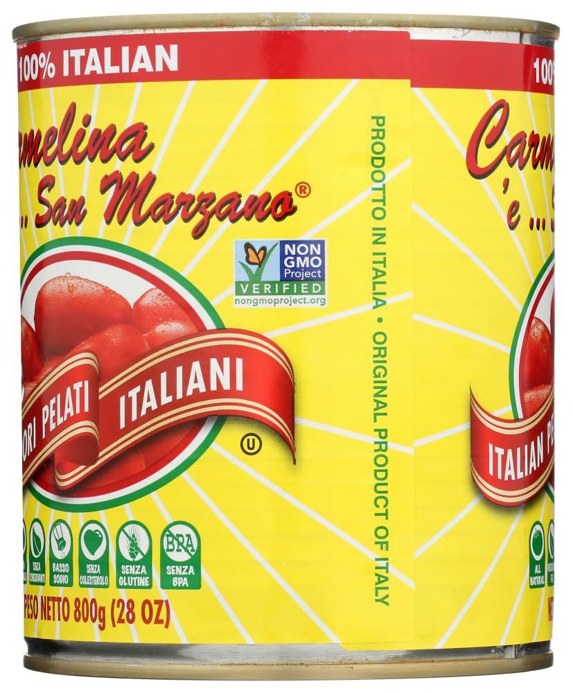 Carmelina Carmelina Italian Whole Peeled Tomatoes in Puree, 28-Ounce (Pack of 6)