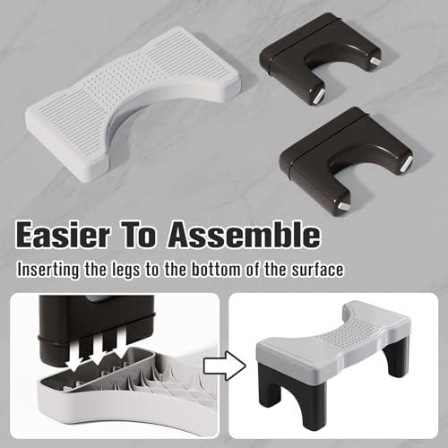 Kzeirm Kzeirm Squatting Toilet Stool for Adults, 7 Inch Height Bathroom Poop Step Potty Stool, Non-Slip Plastic Toilet Assistance Step Stool Squat Adult, Healthy Gift for Kids Seniors, Blue with Black Frame