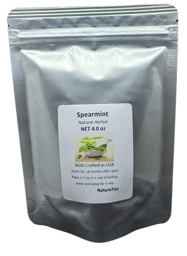 Nature Tea Spearmint - dried Mentha spicata Loose Leaf from 100% Nature by Nature Tea (4 oz)
