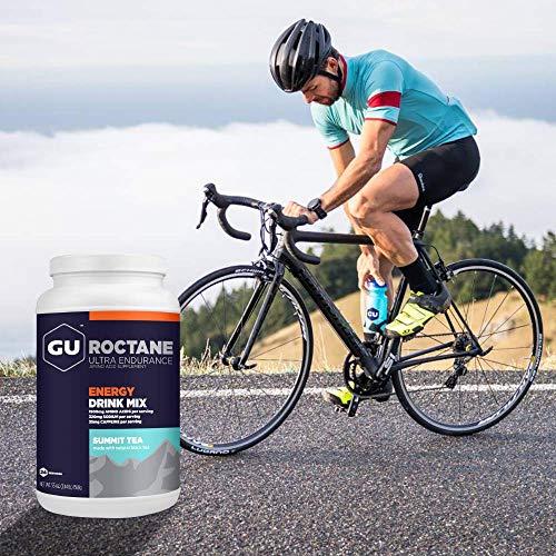 GU Energy GU Energy Roctane Ultra Endurance Energy Drink Mix, Vegan, Gluten-Free, Kosher, 35mg of Caffeine, and Dairy-Free n-the-Go Energy for Any Workout, 3.44-Pound Jar, Summit Tea