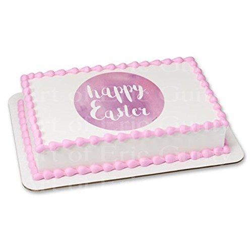 Art of Eric Gunty 1/2 Sheet - Pastel Pink Happy Easter - Edible Cake/Cupcake Party Topper - D22050