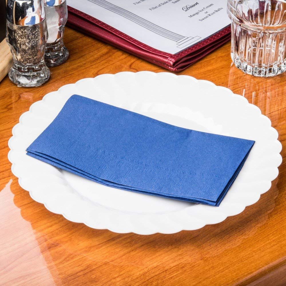 Rajan Linen Cotton Napkins - Cloth Dinner Table Napkins - Machine Washable and Home Use 100% Cotton Fabric - Pack of 100 (12 x 12 inch), Medium Blue