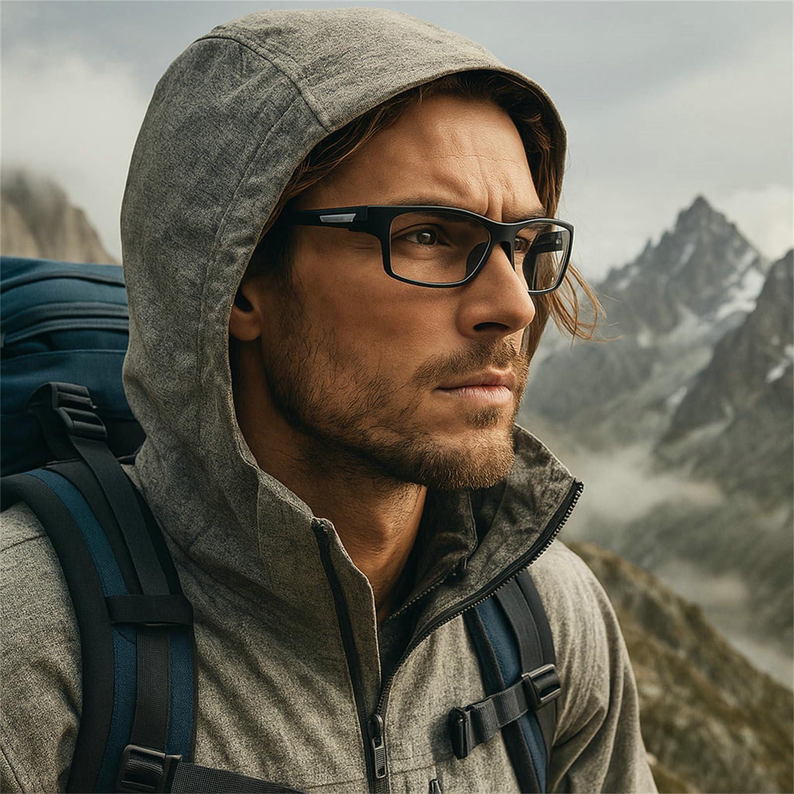 willochra Sports Transition Readers Sunglasses Wrap Around Readers Photochromic Bifocal Reading Glasses For Men and Women (black, 1.5, x)