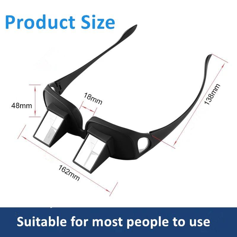 Mirmogo Mirmogo Lazy Glasses Bed Prism Glasses, Horizontal High Definition Reading Glasses for Laying Down Reading and Watching TV (Black)