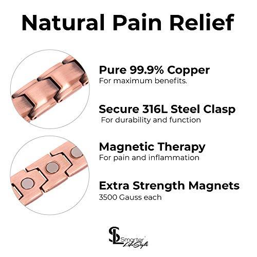 Smarter LifeStyle Smarter LifeStyle Elegant Copper Magnetic Bracelet for Men, Adjustable Bracelet Length with Sizing Tool for Perfect Fit, Magnetic Bracelets for Men, Mens Copper Bracelet