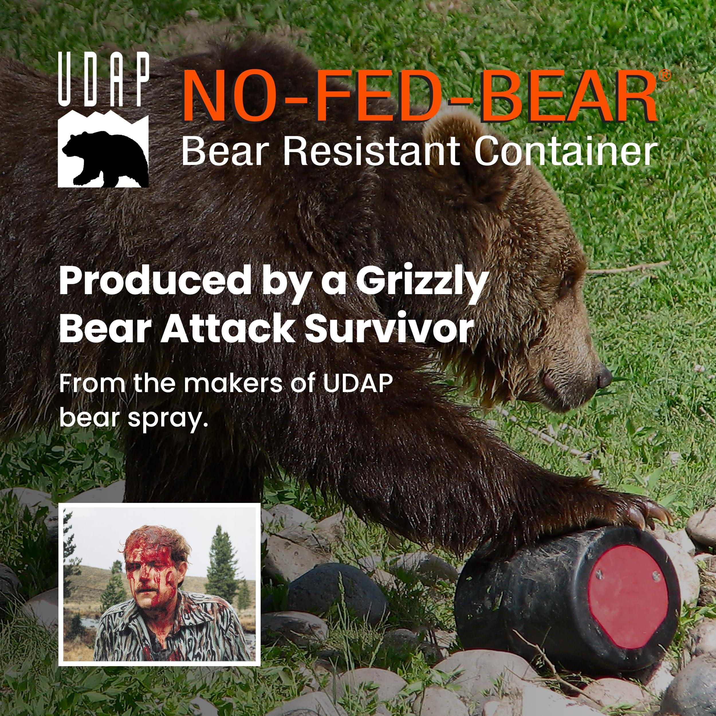 Udap UDAP NO-FED-BEAR Bear Resistant Canister, Hiking Camping Backpacking Hunting Food Storage Container with Carrying Case, 2 Gallons, BRCWC