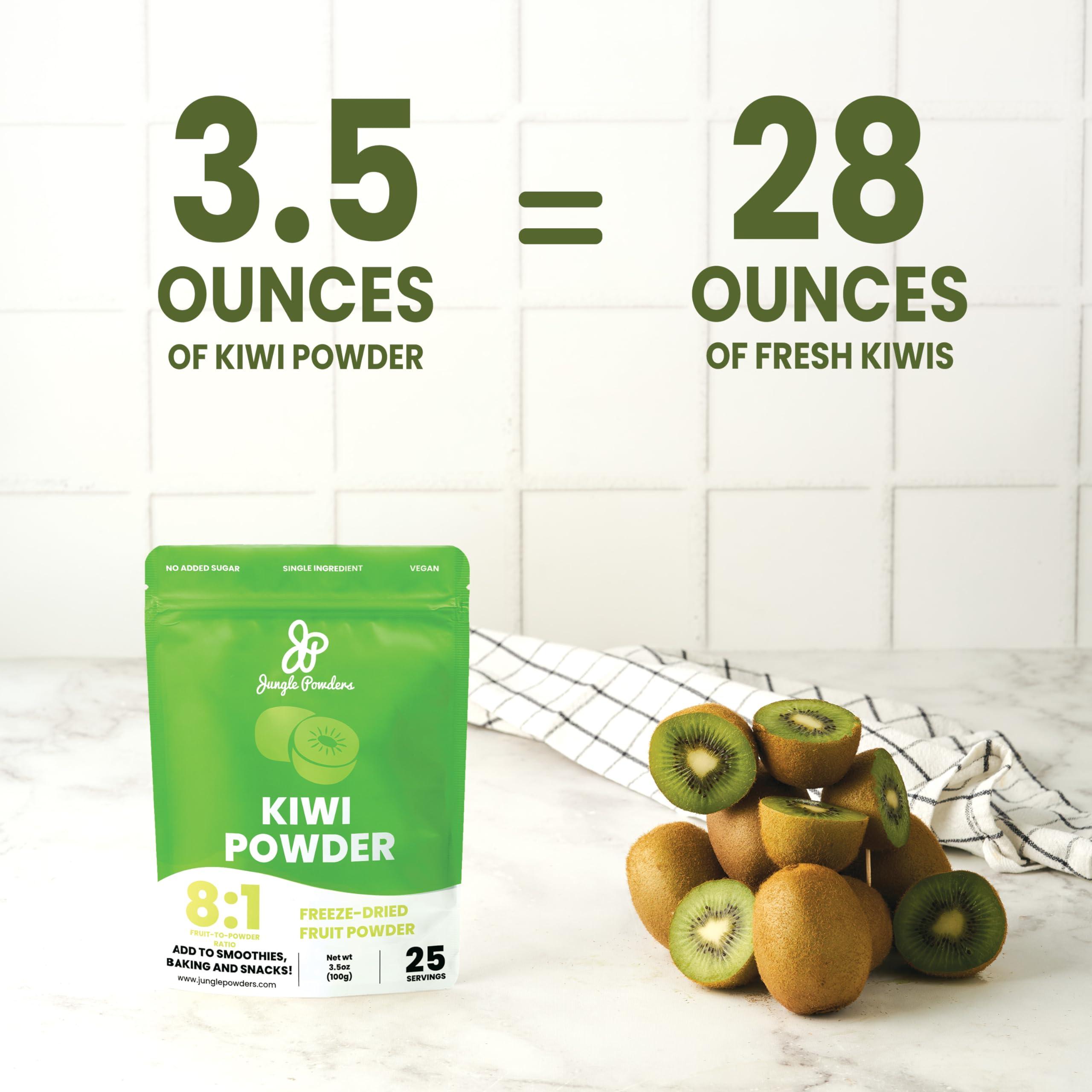 Jungle Powders Jungle Powders Kiwi Fruit Powder 3.5 Ounce Bag Freeze Dried Dried Kiwi Smoothie Whole Fruit Juice Powder For Baking Unsweetened Flavoring Kiwis Freeze Dried Fruit Powder For Cooking Supplement Extract