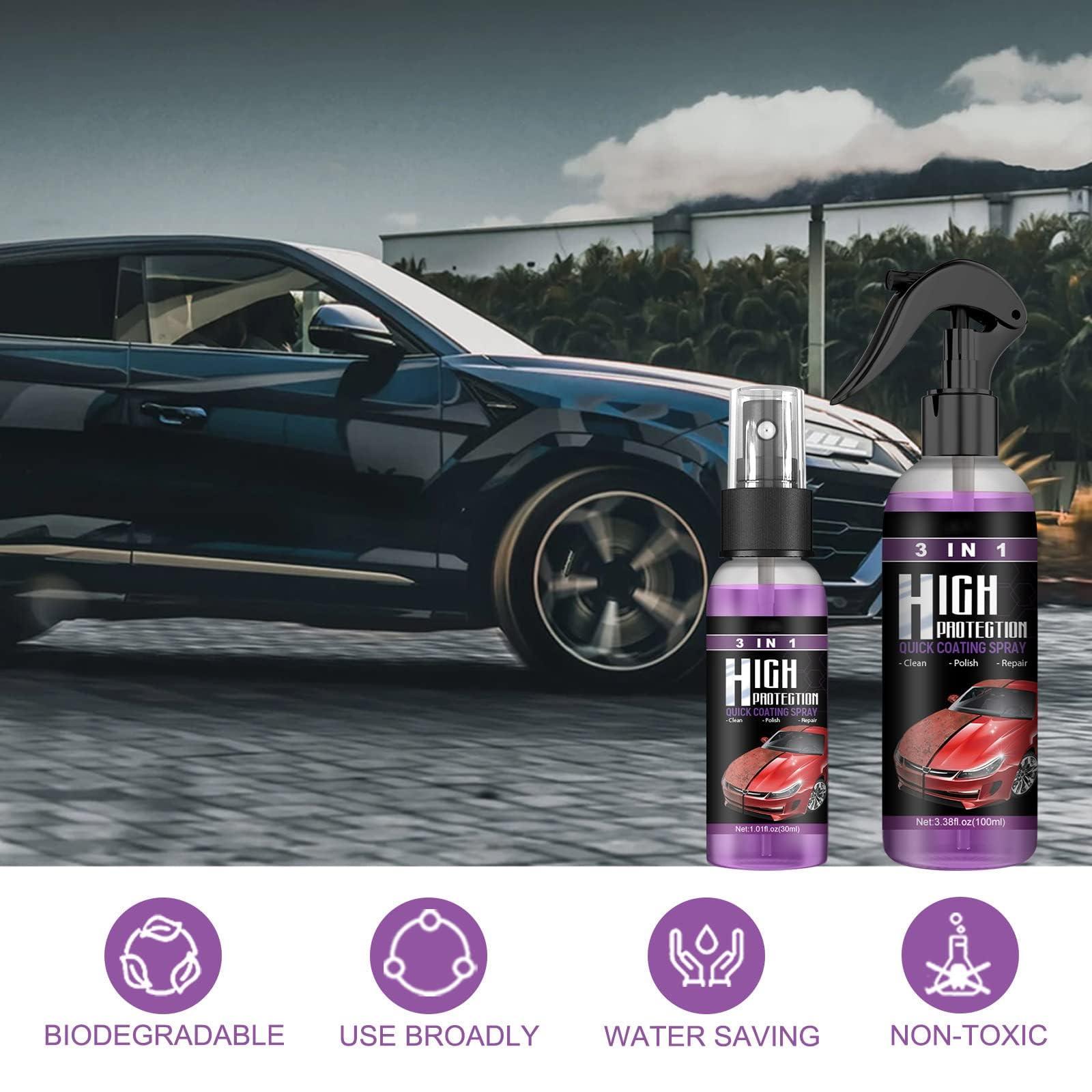 Jonissi 3-in-1 Car Coating Spray, Qpcases 3 in 1 High Protection Quick Car Coating Spray, High Protection 3 in 1 Spray, 3 in 1 Ceramic Car Coating Spray, Kreypo Ceramic Coating (1PC-30ML)