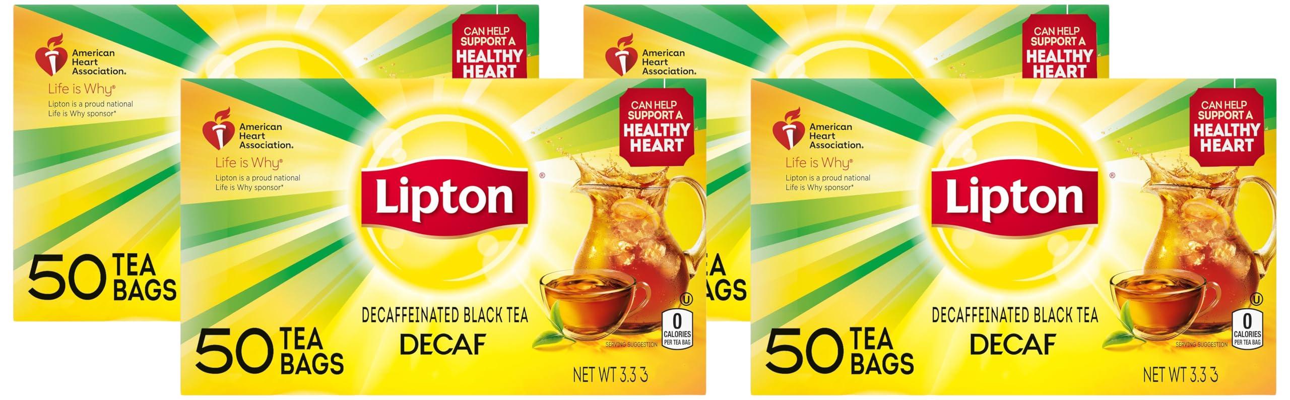 Lipton Lipton Decaffeinated Black Tea, 50 Count (Pack of 4)