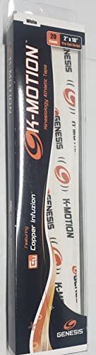 Genesis Bowling Genesis K-Motion Tape with Copper Infuzion- White Pre-Cut Pack (20 Count)