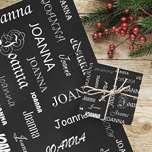 Artsadd Custom Name on Gift Wrapping Paper Personalized Gift Wrap Wrapping Paper Roll with Text Custom Wrap Gift Unisex Adult Men Women Kids Baby for Birthday Anniversary Valentine Mother Father Christmas Day