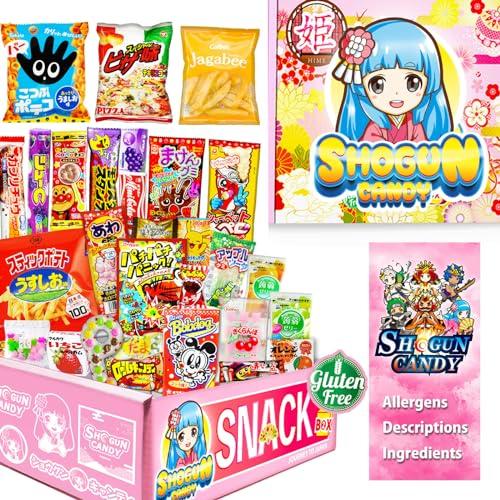 SHOGUN CANDY SHOGUN CANDY, 40Pcs Japanese Snacks and Japanese Candy, Popin Cookin Japanese Snack Box, Kawaii Dagashi Box, (HIME(Gluten free))