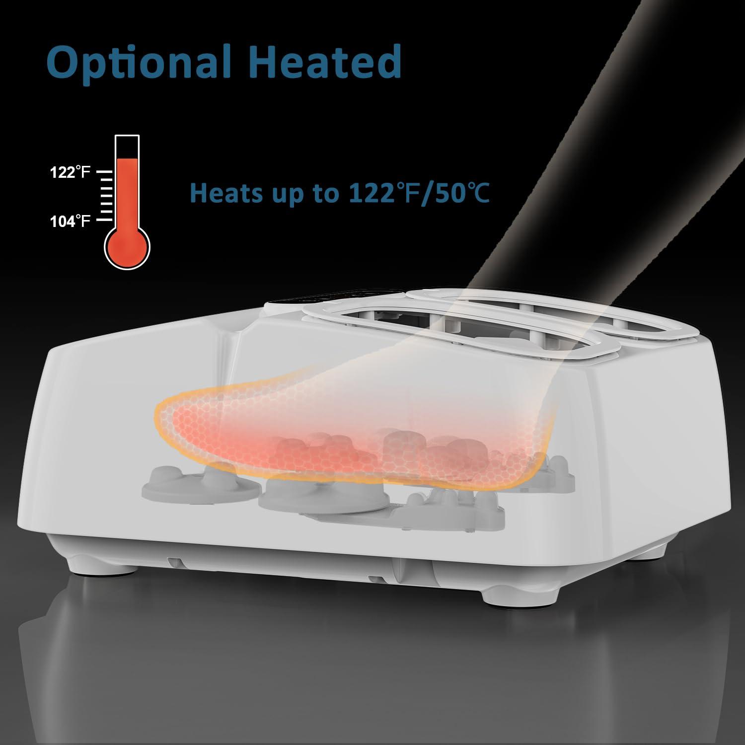 MOUNTRAX MOUNTRAX Foot Massager Machine with Heat, Gifts for Women Men, Shiatsu Foot Massager with Remote Control, Deep Kneading and Soothing Heat, Fits Feet Up to Men Size 12 (White)