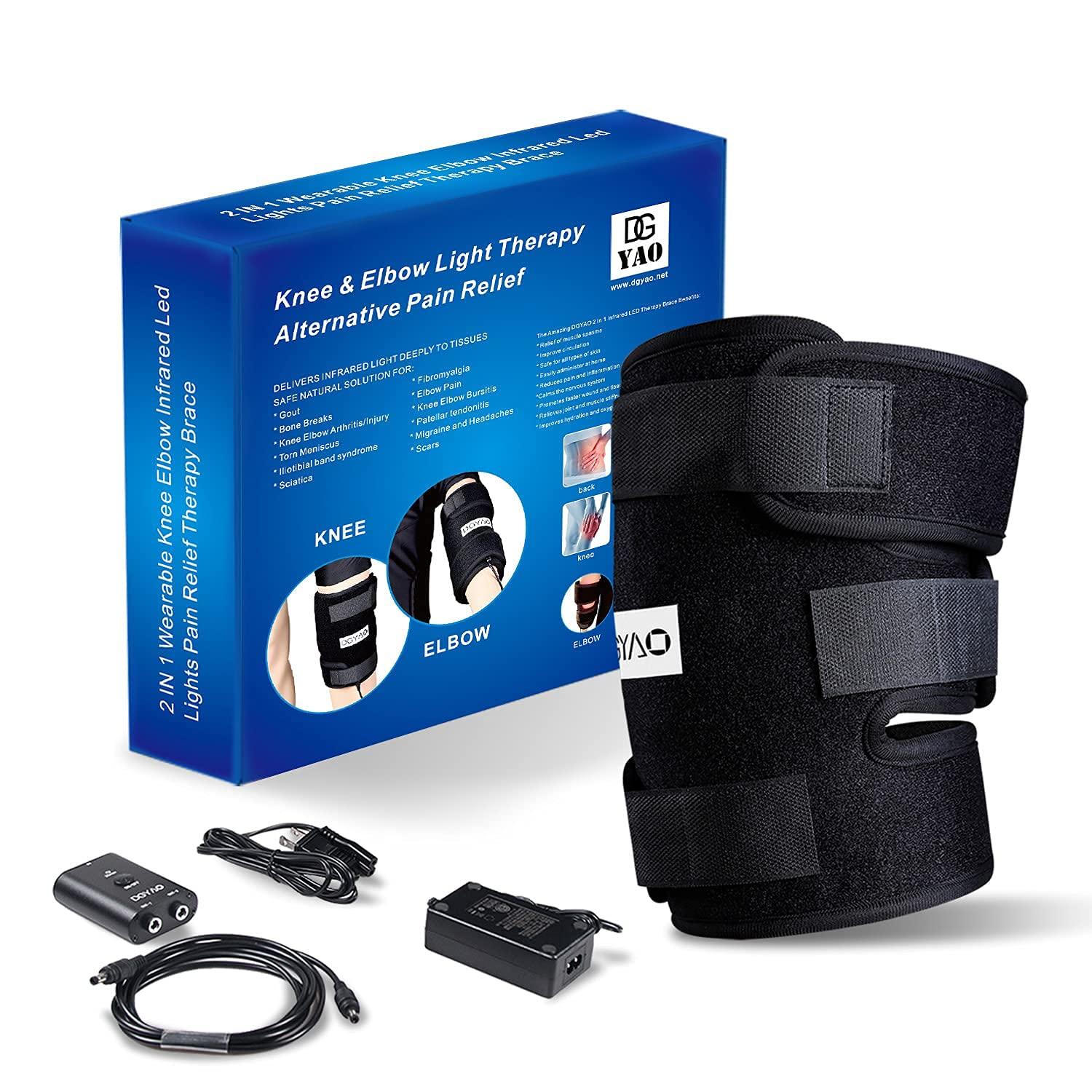 TUOB TUOB Knee Elbow Pain Therapy Device with 660nm Red Light and 880nm Near Infrared Red Light Benefits for Joint Pain Relief, Wearable Light Therapy Knee Device Relax Muscle Easily Use at Home Office