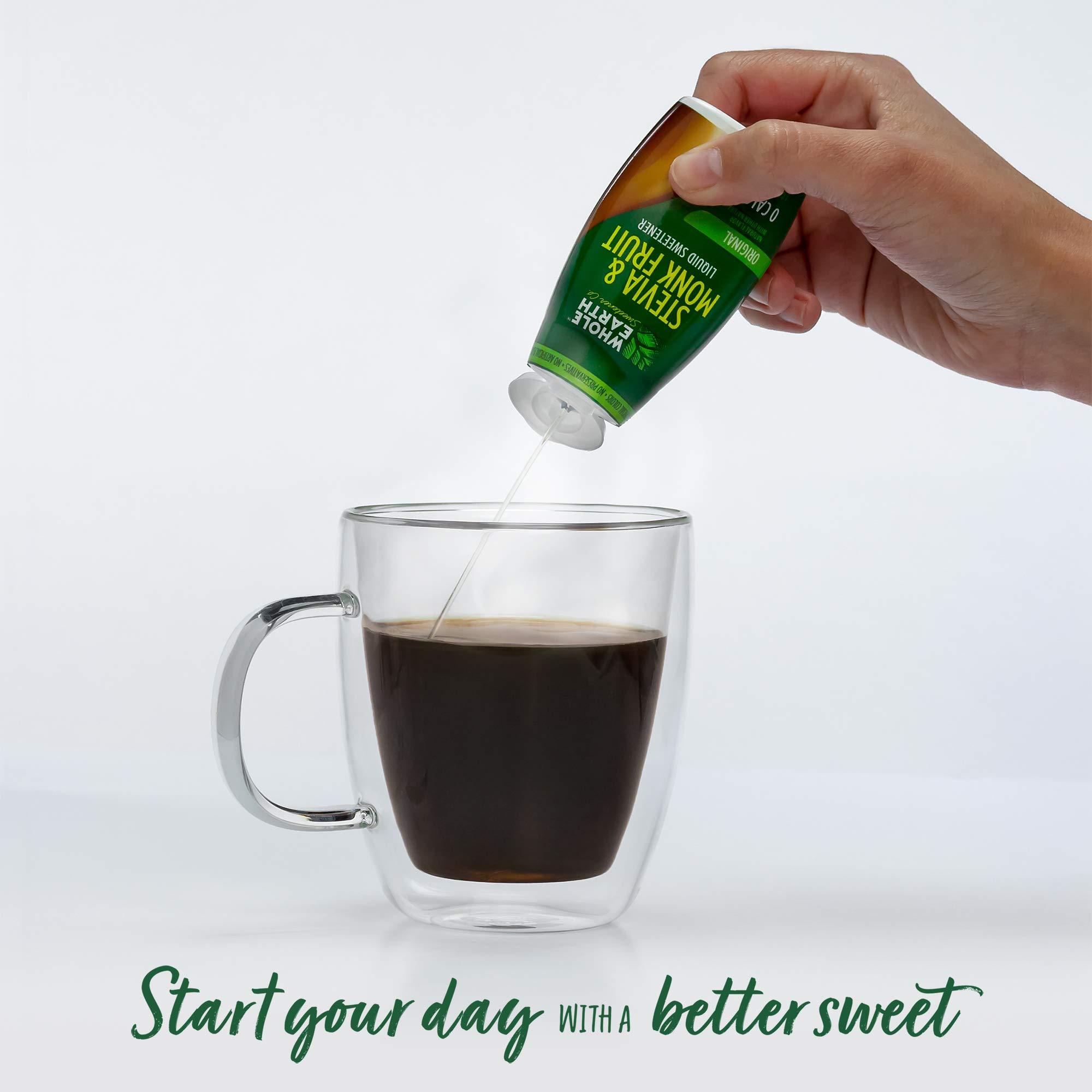 Whole Earth Whole Earth Stevia & Monk Fruit Liquid Sweetener, Original, Erythritol Free, Squeeze Bottle, 1.62 Ounce (Pack of 6)