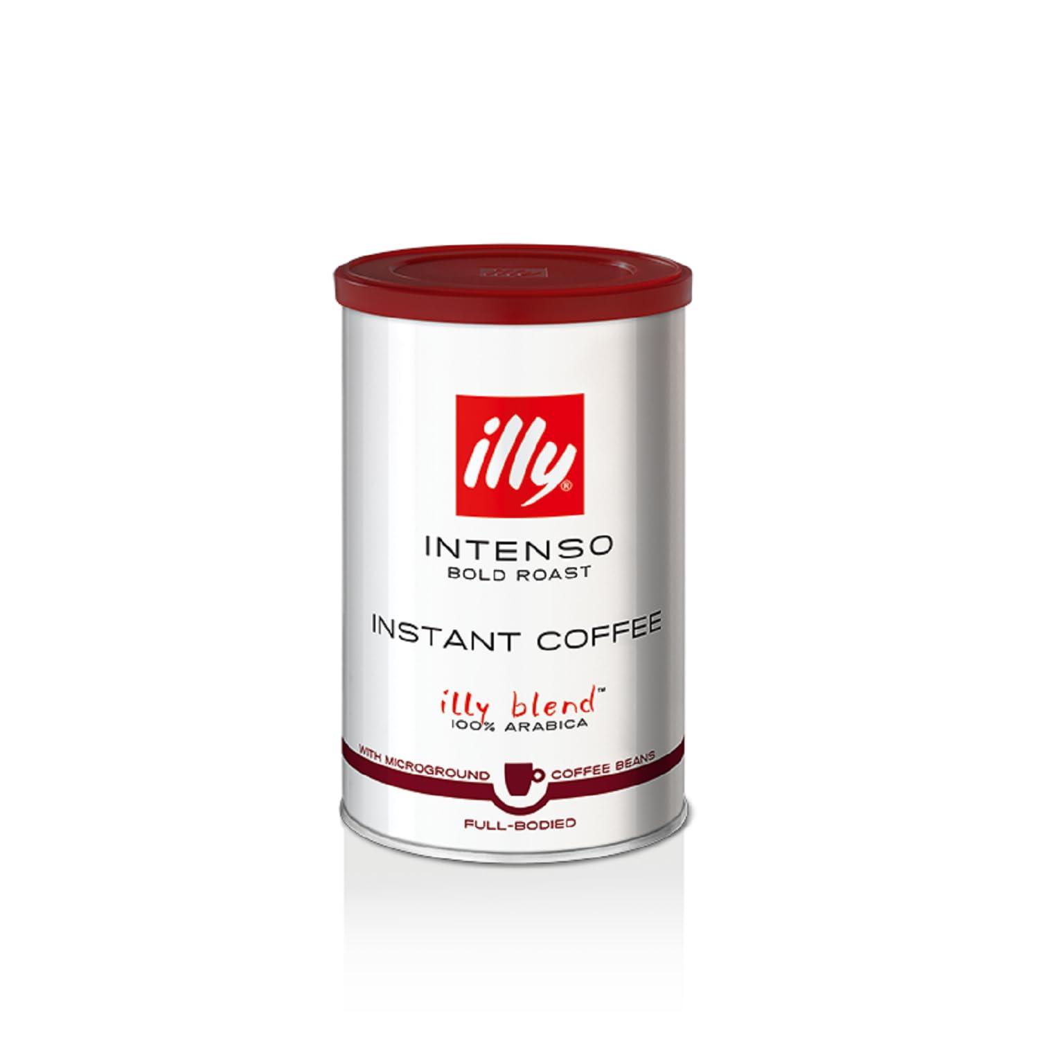 Illy illy Instant Coffee- 100% Arabica Coffee Intenso Dark Roast Warm Notes Of Cocoa & Dried Fruit - Easy Preparation - Convenient Coffee Instant Format - Roasted In Italy 3.3 Ounce