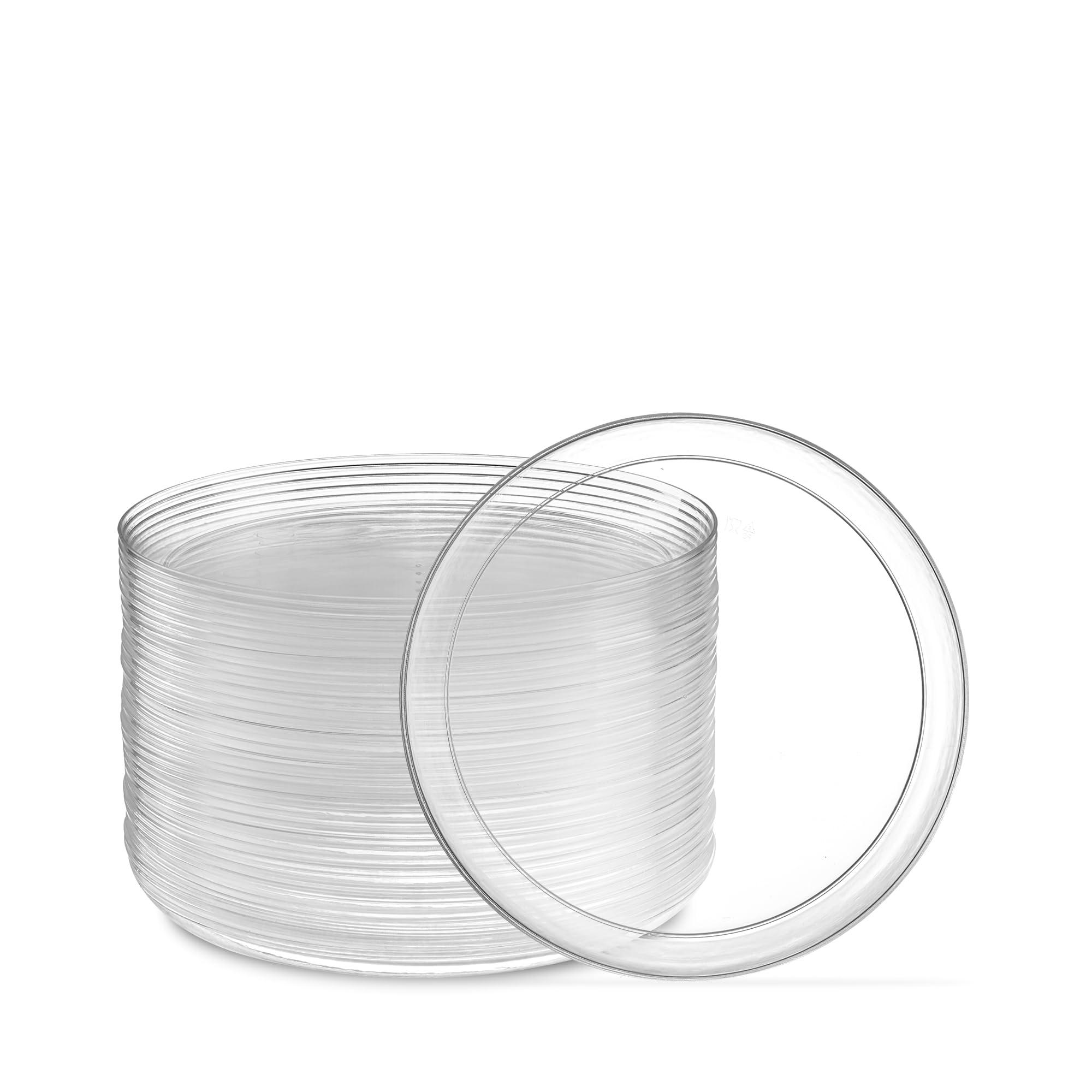 PLASTICPRO PLASTICPRO Plastic Party Plates Edge Collection Premium heavyweight Elegant Disposable Tableware Dishes (Clear, 6.3\'\' INCH PLATES)