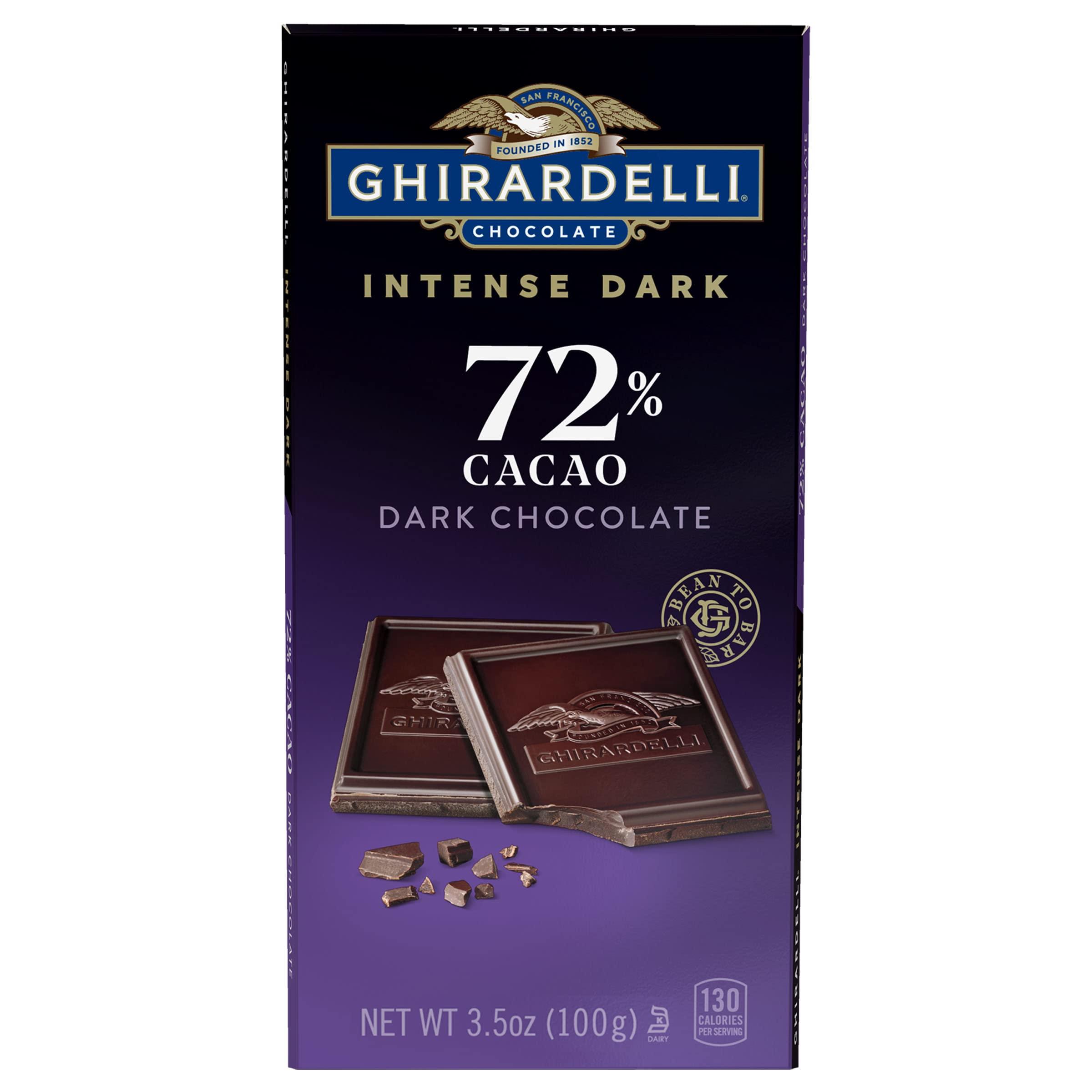 Ghirardelli Chocolate Company GHIRARDELLI Intense Dark Chocolate Bar, 72% Cacao, 3.5 Oz Bar (Pack of 12)