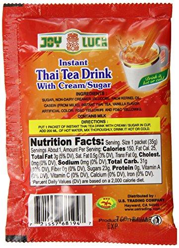 Joy Luck Joy Luck 3 in 1 Instant Drink with Cream/Sugar, Thai Tea, 1.23-Ounce (12 pack)