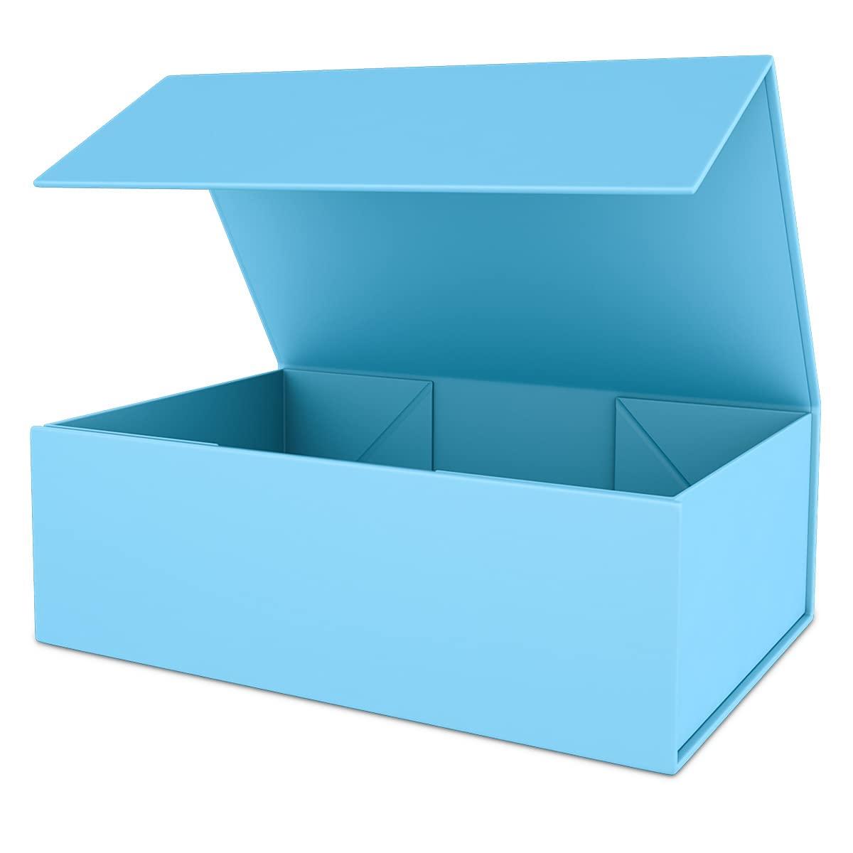 ROSTELACK Blue Gift Box 10\" x 6\" x 3\" with Magnetic Closure Lid Gift Box for Presents,Bridesmaid Gifts Box,Cute Box,Birthday Gift box,Luxury for Gift Packaging, Magnetic Gift Box for Wrapping Gifts (Blue)
