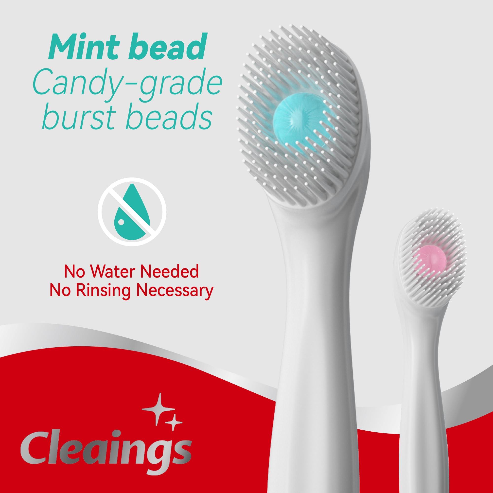 cleaings Mini Brushes-Disposable Toothbrushes with Cleaning Beads Toothpaste and Pick for Work or Travel, 24 Count-Mix FlavorPack of 1