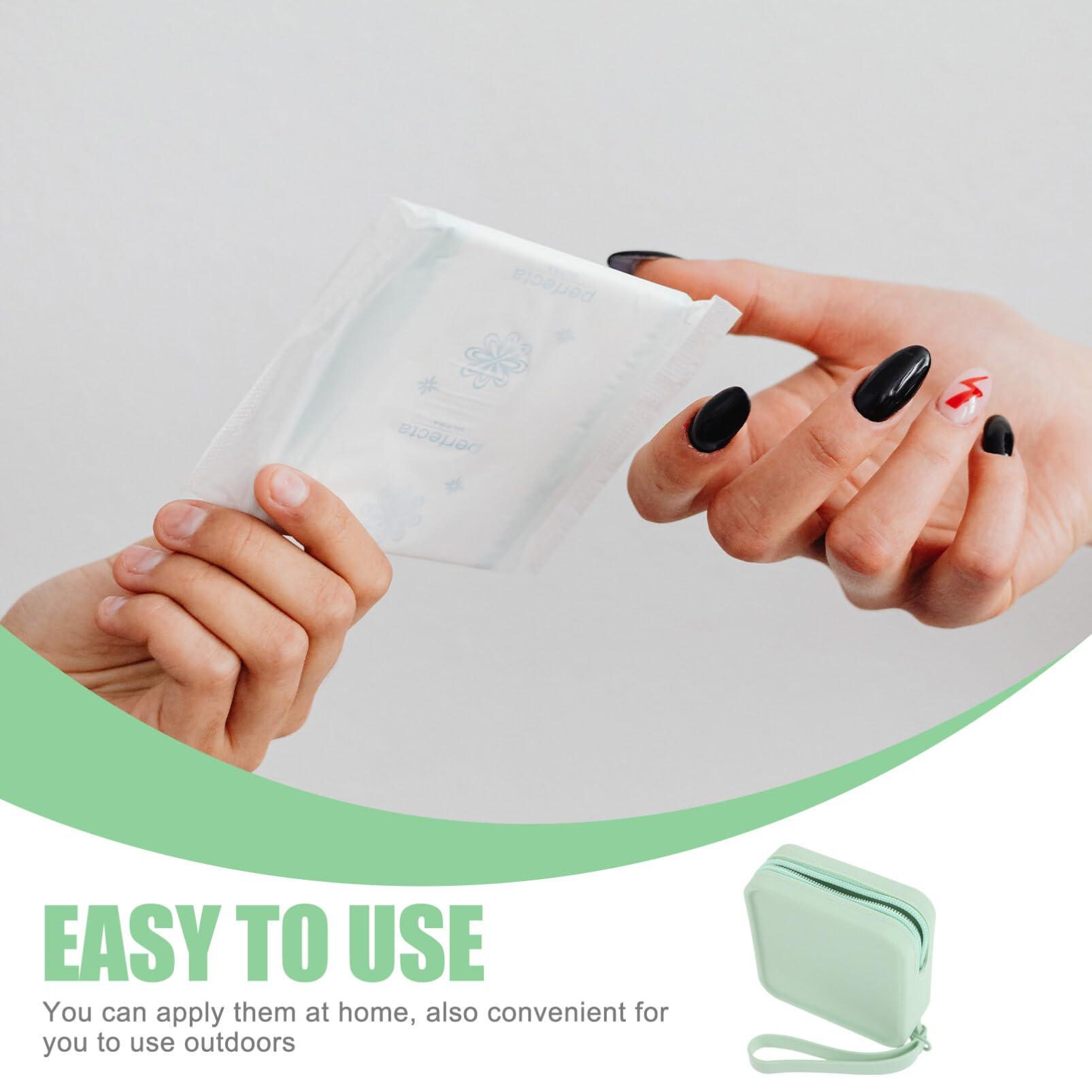 SOLUSTRE SOLUSTRE Sanitary Pad Bag Feminine Bag Sanitary Bags Tampon Holder for Purse Tampon Pouch Feminine Bag Tampon Bag for Purse Small Period Bag Travel Container Ocean