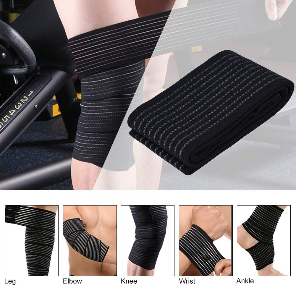 RiToEasysports RiToEasysports Black Elastic Calf Compression Bandage Sport Leg Compression Wraps Adjustable Sleeve Support Knee Brace Bands for Women Men Ankle Elbow