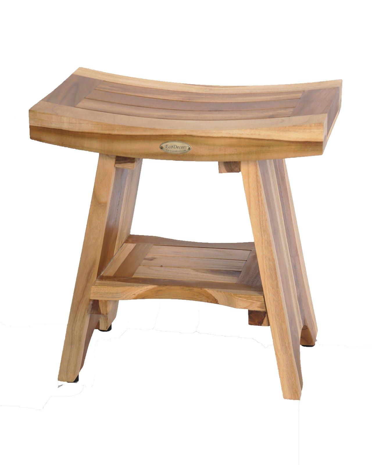 EcoDecors EcoDecors Serenity Shower Stool with Satori Teak Shower Stool