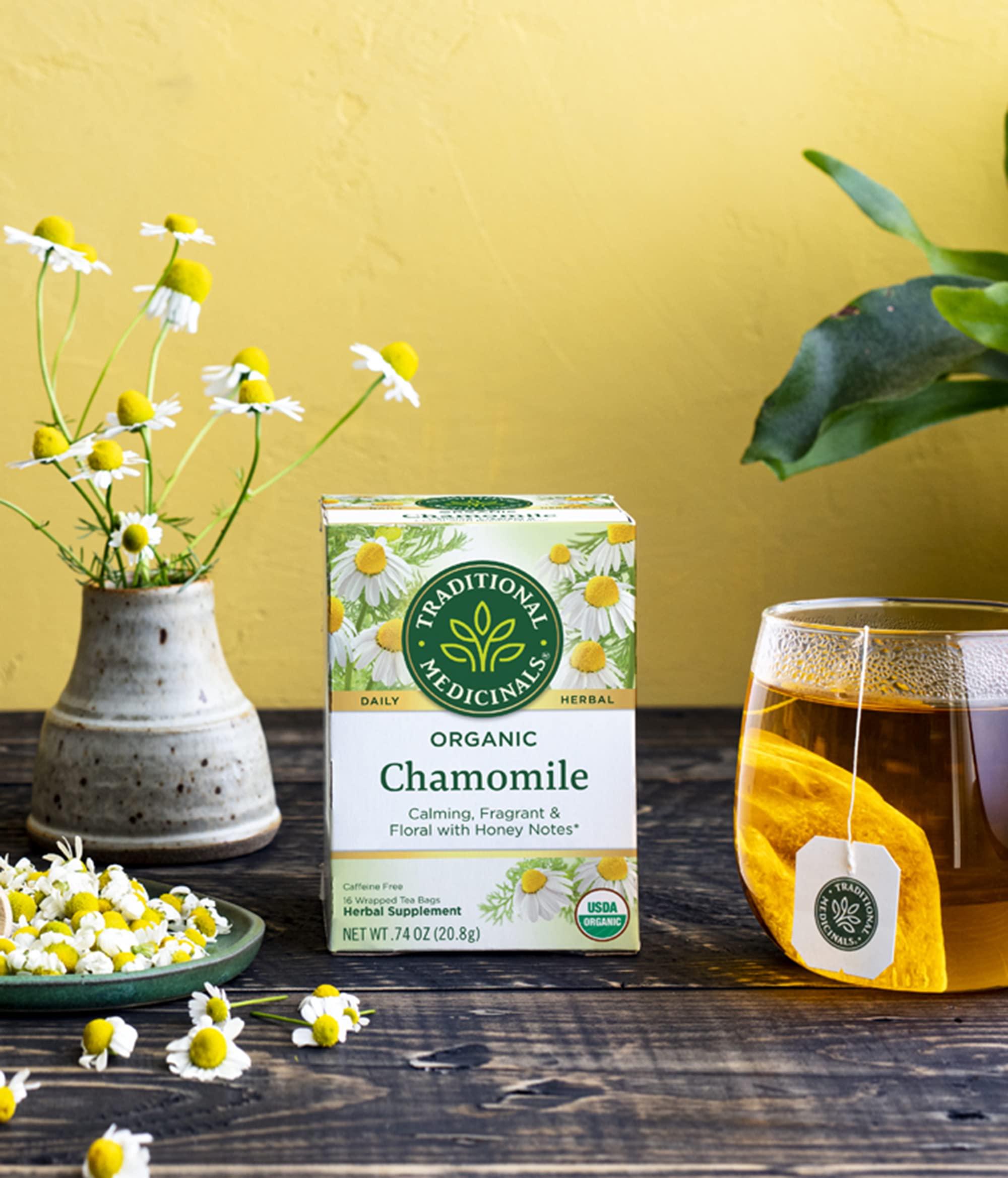 Traditional Medicinals Traditional Medicinals Organic Chamomile Herbal Leaf Tea, 16 Count (Pack of 4)