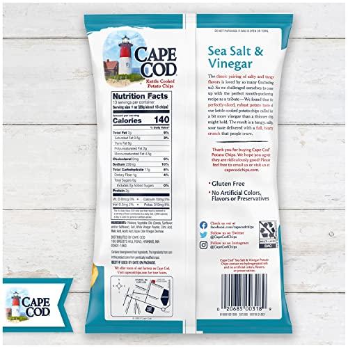 Cape Cod Cape Cod Potato Chips, Sea Salt & Vinegar Kettle Chips, 13 Oz Party Size (Pack of 9)