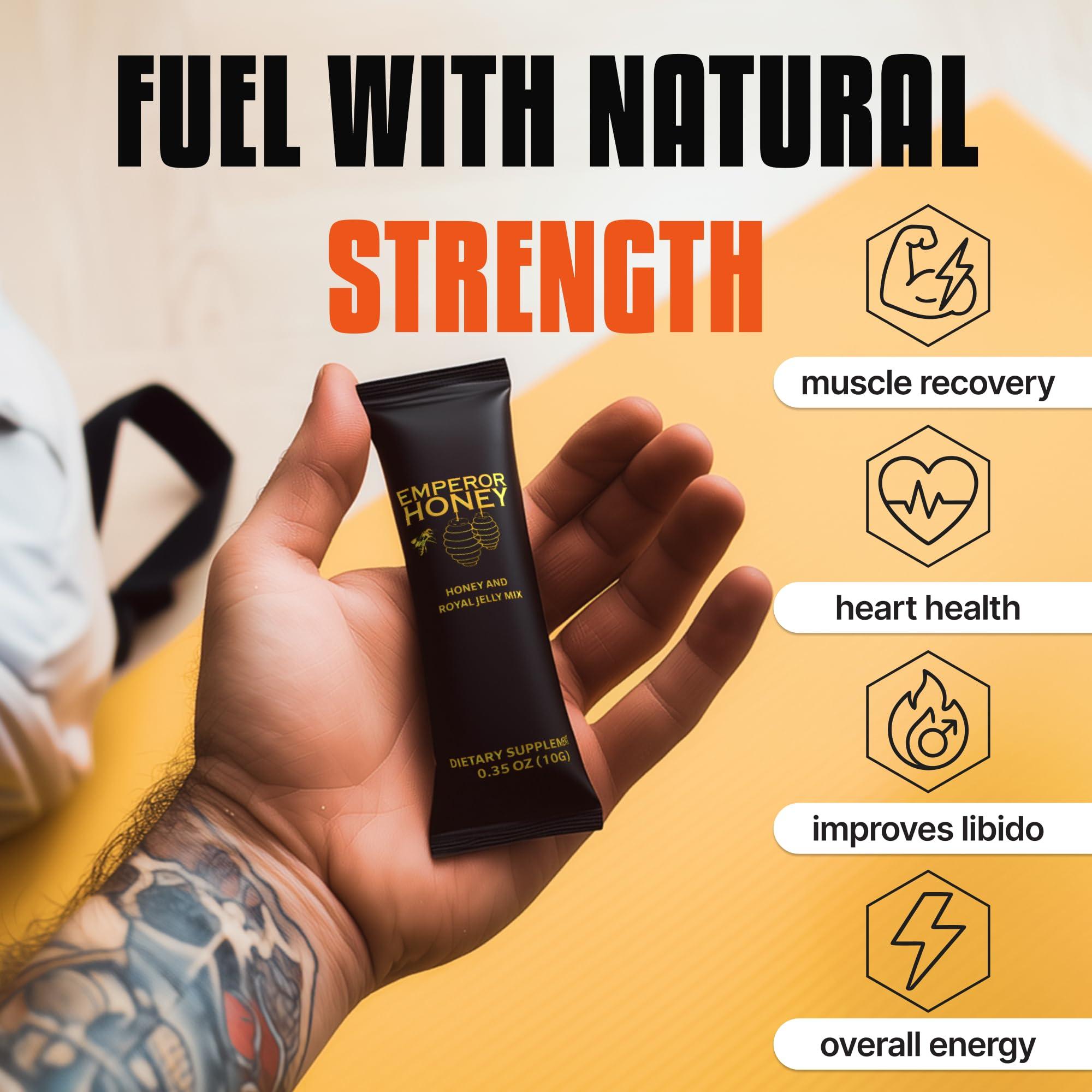 Halal Honey Halal Honey Extra Strength For Men Raw Organic Honey with Premium Natural Royal Jelly Bee Pollen & 100% Pure (Large Pack of 24 Honey Packets)