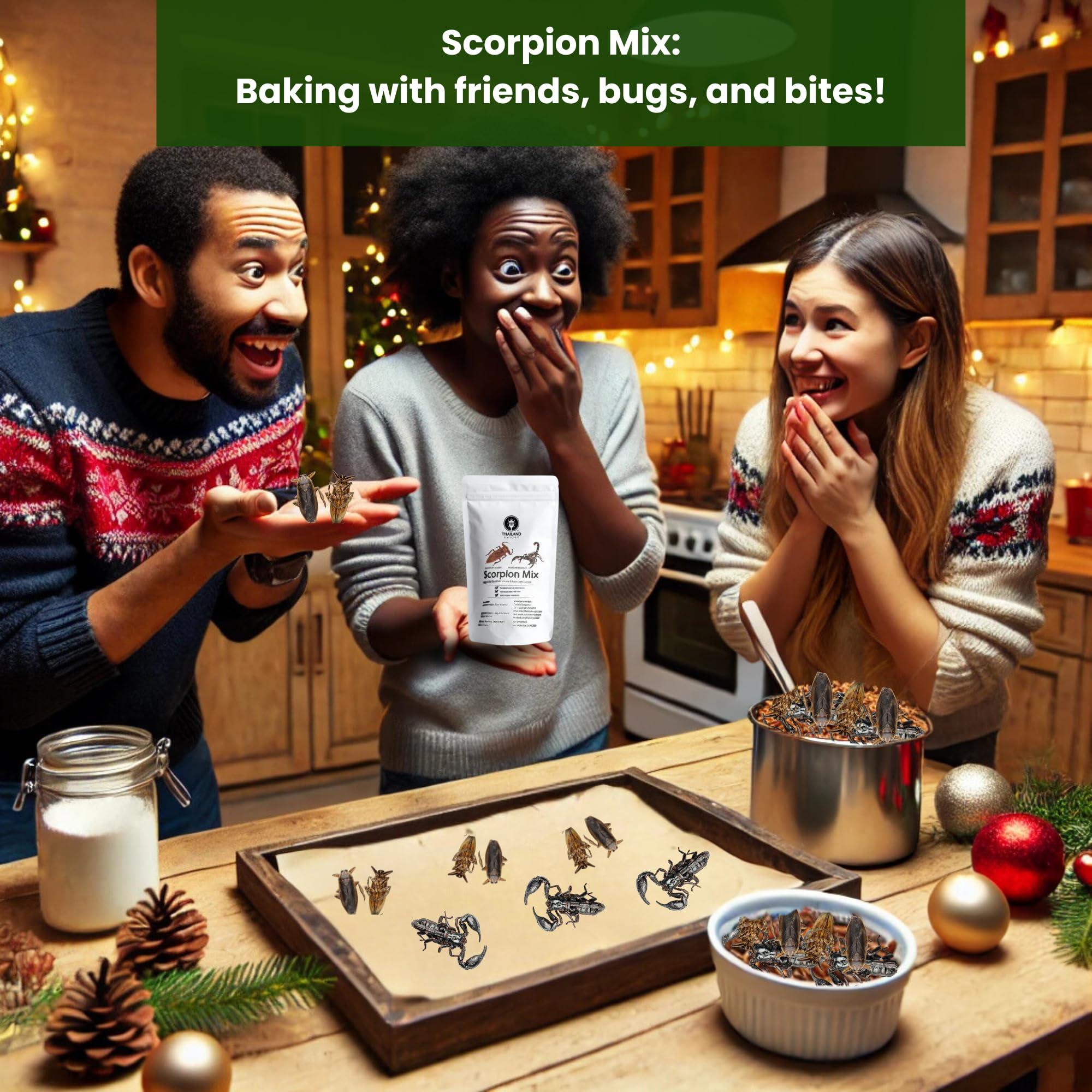 Thailand Unique Thailand Unique Scorpion Mix - 2 Pieces with Asian Forest and Giant Water Scorpion, Dehydrated Edible Insects for Humans, Nutritious Bugs Superfood Weird Unusual Snack Gift