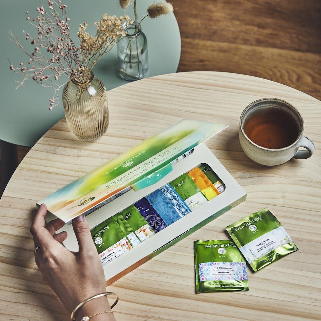 Palais des Ths Palais des Ths - Discovery Gift Set Box with Premium Flavored Teas - Organic Selection of 18 Biodegradable Cotton Tea Bags