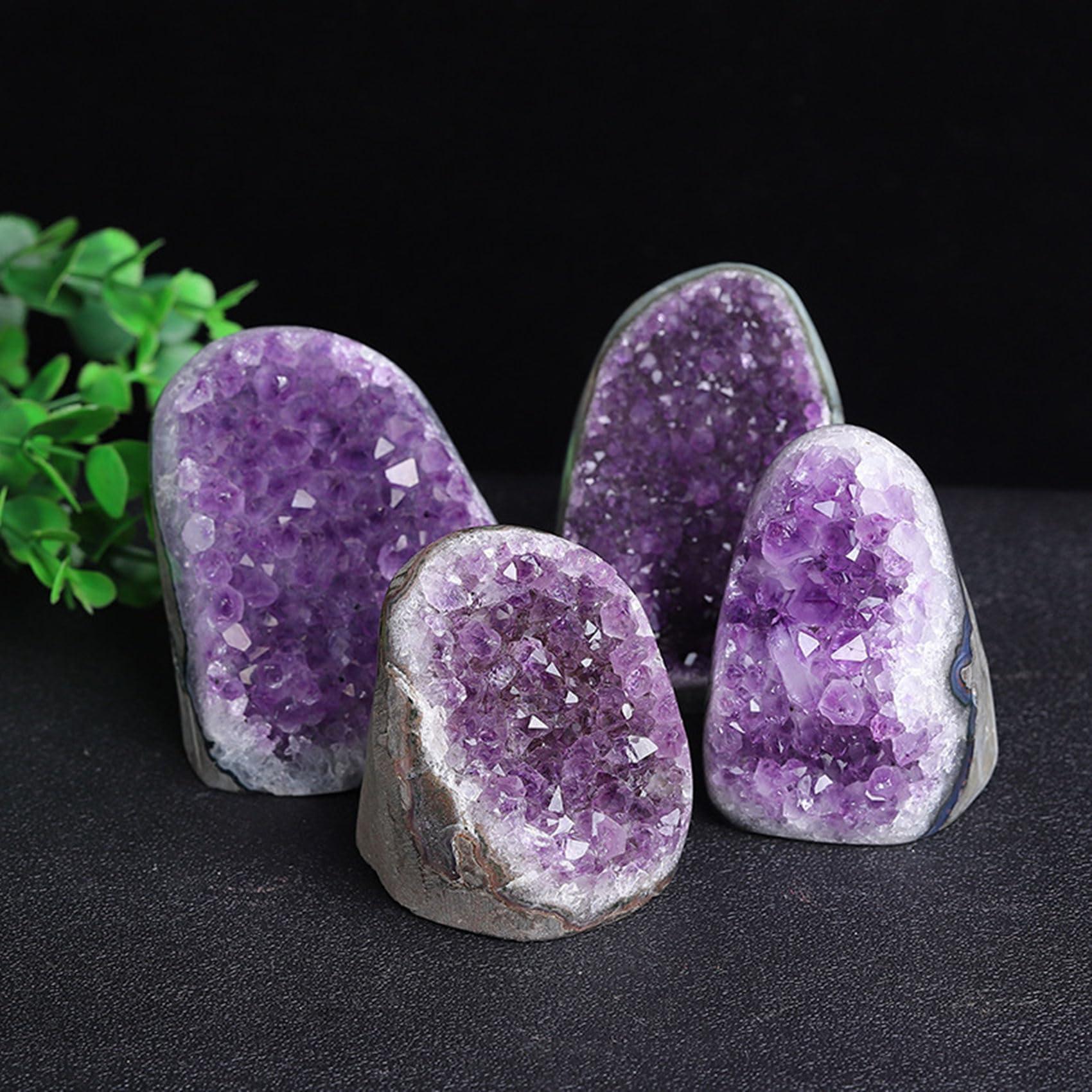 WAFUNNE Amethyst Crystal Geodes Purple Crystals Rock Cluster Quartz Raw Healing Crystals 6-7LB
