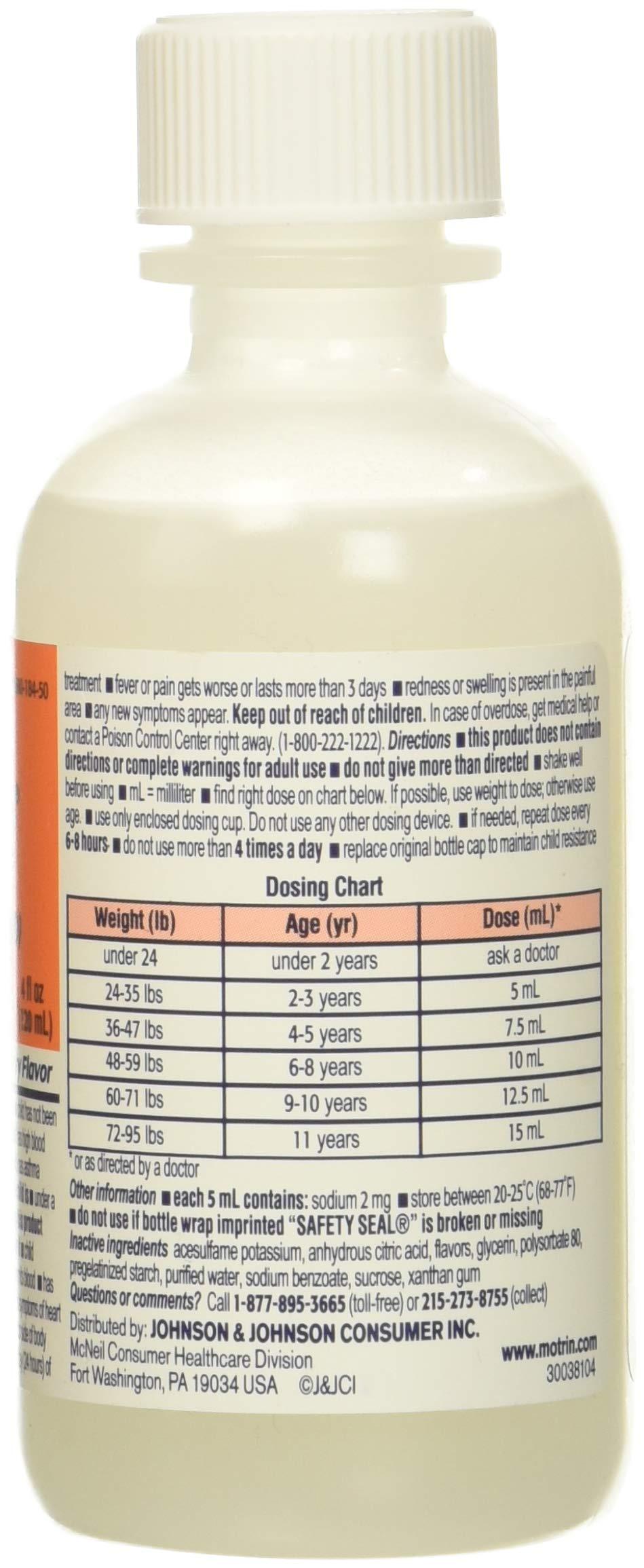 Motrin Motrin Children\'s Dye-Free Pain Reliever and Fever Reducer, 4 Fluid Ounce