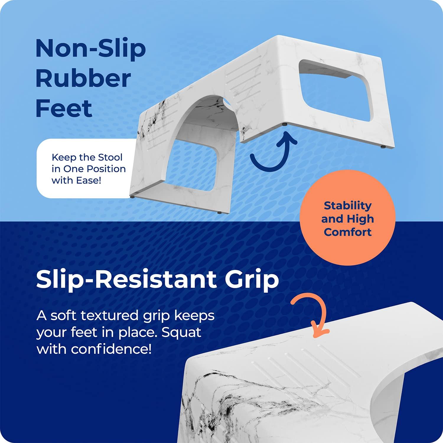 Squatty Potty Squatty Potty Carrara Marble Toilet Stool, Gray, 7 Inch Height