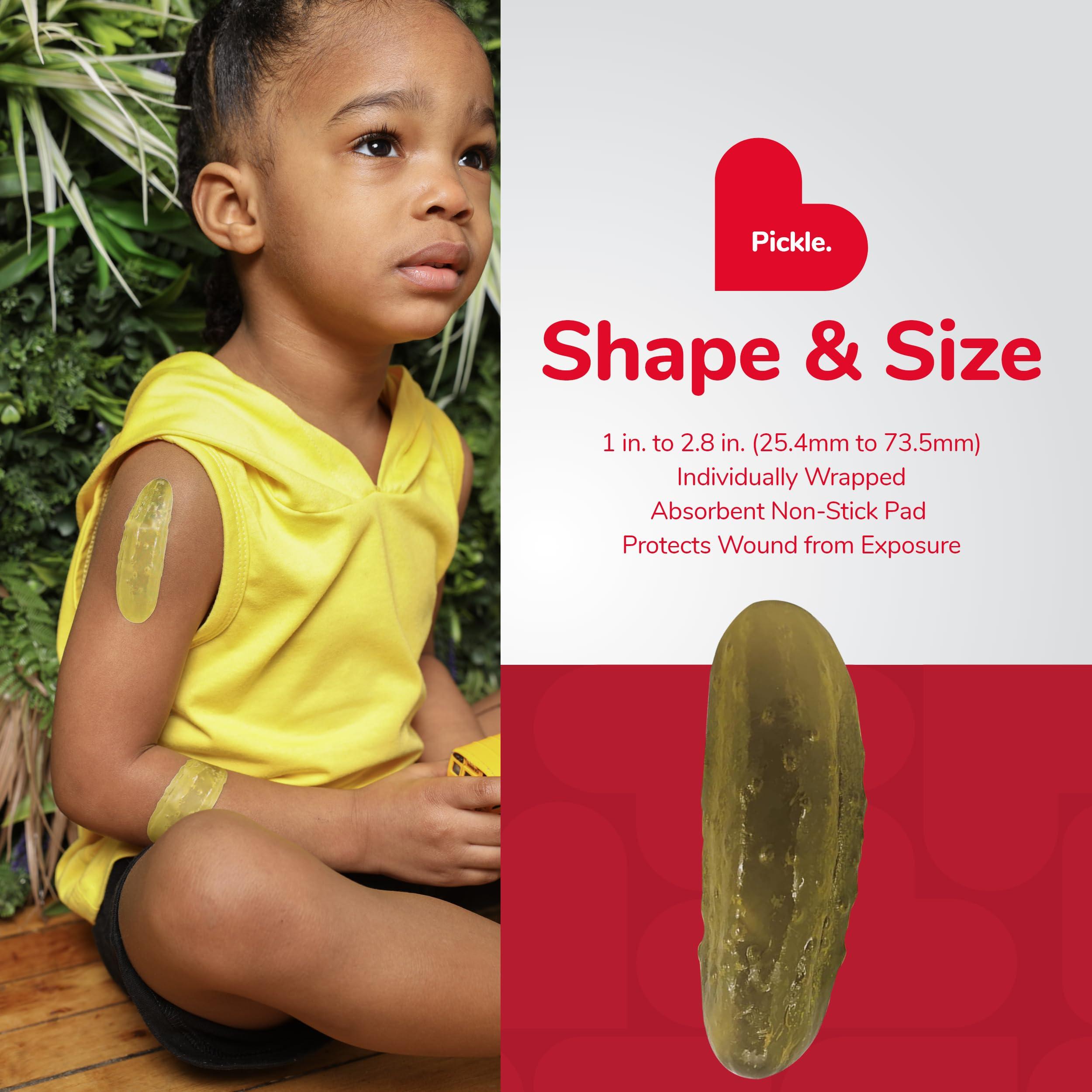 BioSwiss BioSwiss Bandages, Pickle Shaped Self Adhesive Bandages, Latex Free Sterile Wound Care, Fun First Aid Kit Supplies for Kids, 50 Count