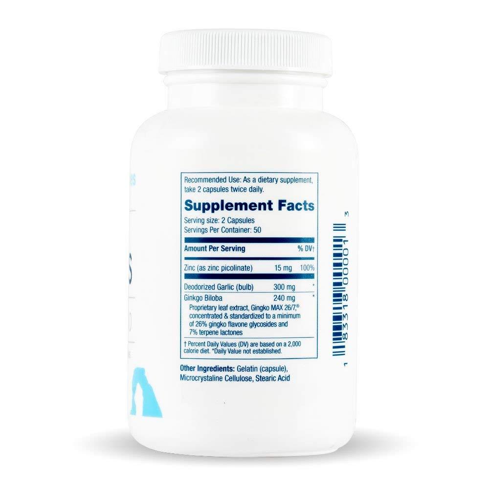 Arches Tinnitus Formulas Arches Tinnitus Formula - Now with Ginkgo Max 26/7 - Natural Tinnitus Treatment for Relief from Ringing Ears - 100 Count Bottle - 25 Day Supply, Ginkgo biloba extract, zinc picolinate, deodorized garlic