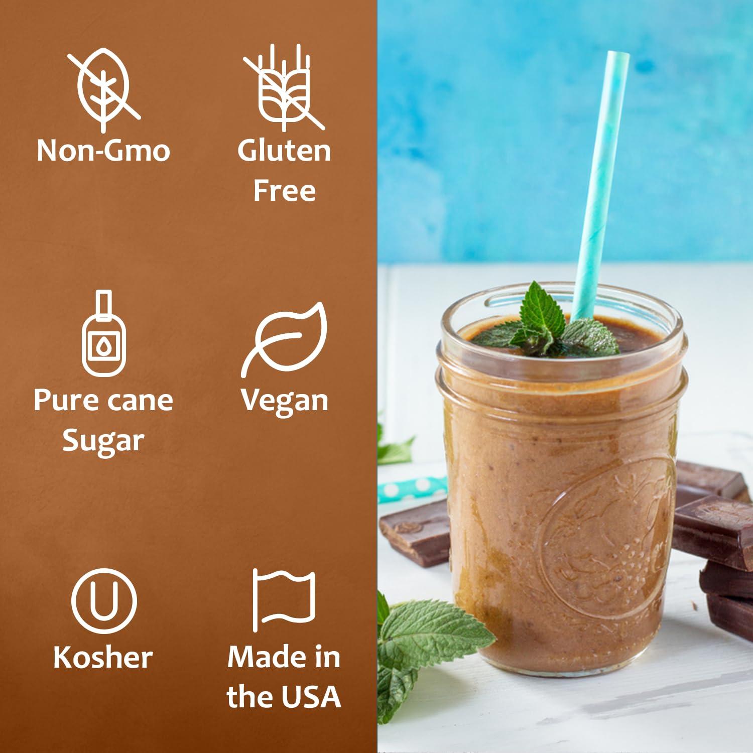 SYRUVIA Syruvia Chocolate Mint Coffee Syrup - 25.4 fl oz Premium Coffee Flavoring Syrup - Kosher Coffee Syrups, Gluten Free, No Coloring, Perfect for Drinks, Soda, Shakes, Desserts, and More.
