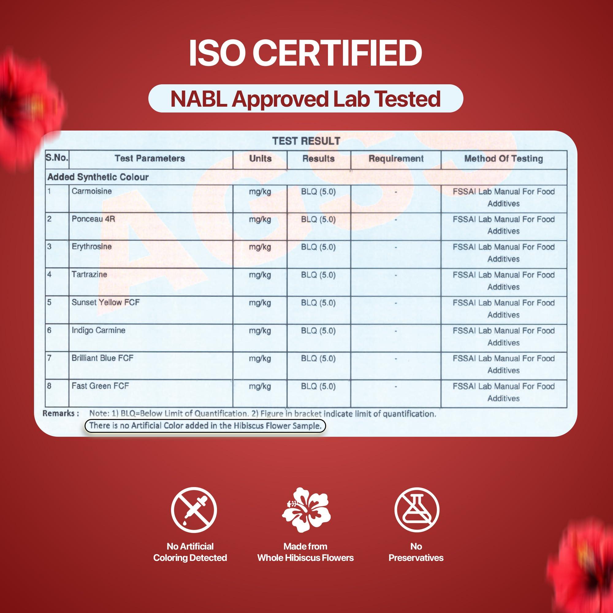 BLUE TEA BLUE TEA - Hibiscus Tea - 1.76 Oz (50+ Cups) Loose | SKIN GLOW ENHANCING TEA | Herbal Tea - Flower Based - Non-Bitter - Caffeine Free - Tangy Flavour - Vegan | Reusable Pet Jar