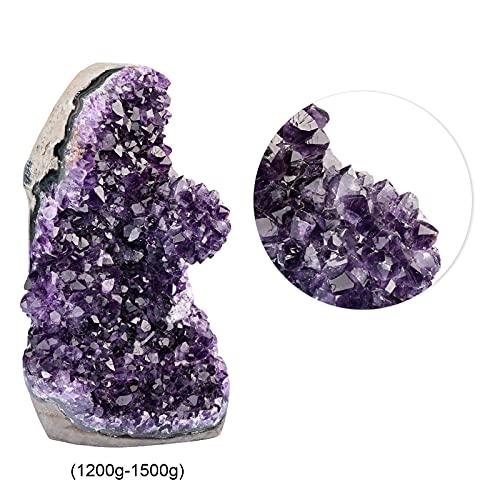 SUNYIK SUNYIK Natural Amethyst Crystal Stone Cluster Druzy Geode Specimen Gemstone Sculpture Sphere(2.6-3.3lbs)