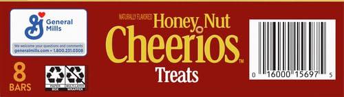 Cheerios Honey Nut Cheerios Breakfast Cereal Treat Bars, Snack Bars, 8 ct (Pack of 5)