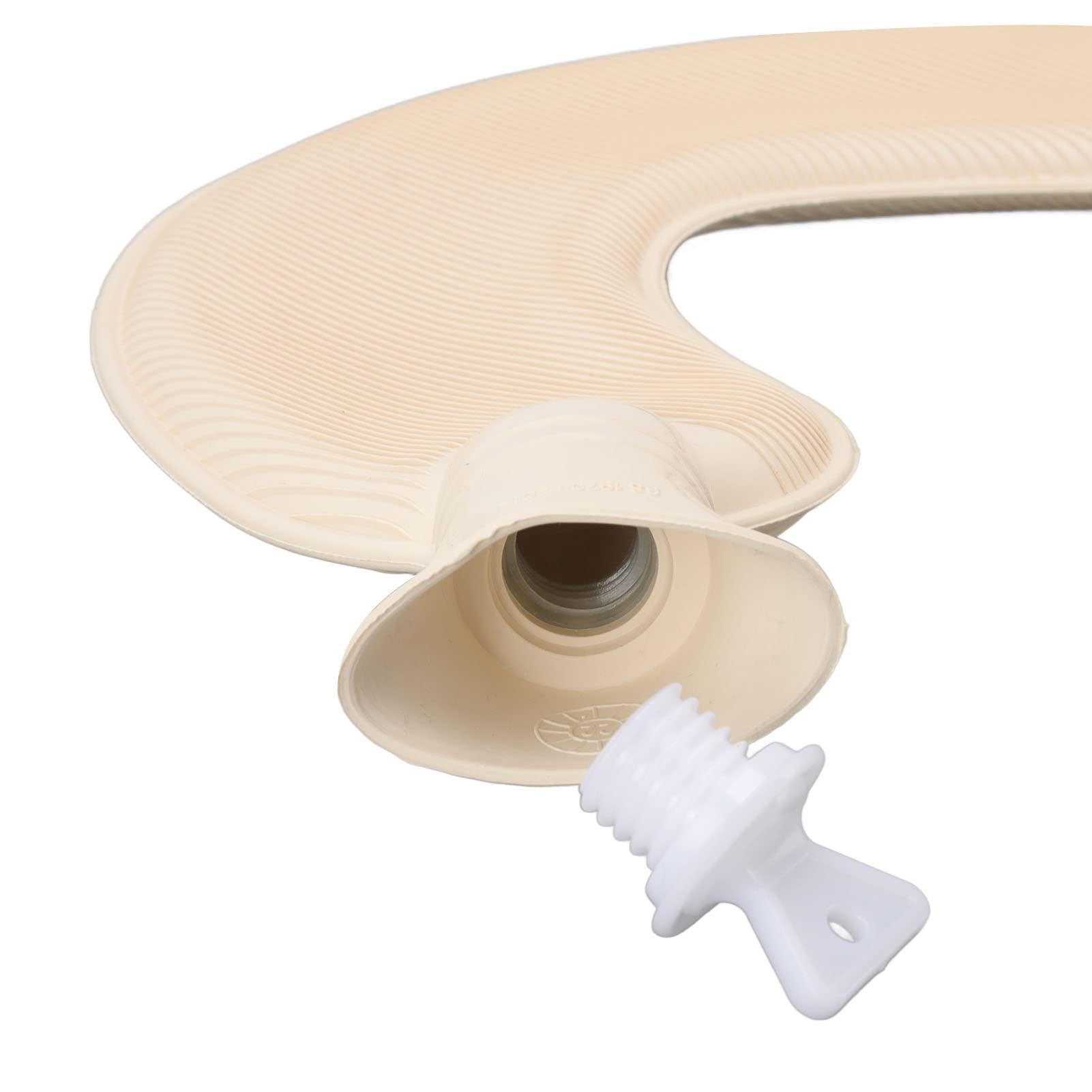 CHICIRIS CHICIRIS Neck Hot Water Bag, 1 Liter U Shaped Rubber Hot Water Bottle with Cover for Pain Relief, 14.3 x 12.4 (Gray)