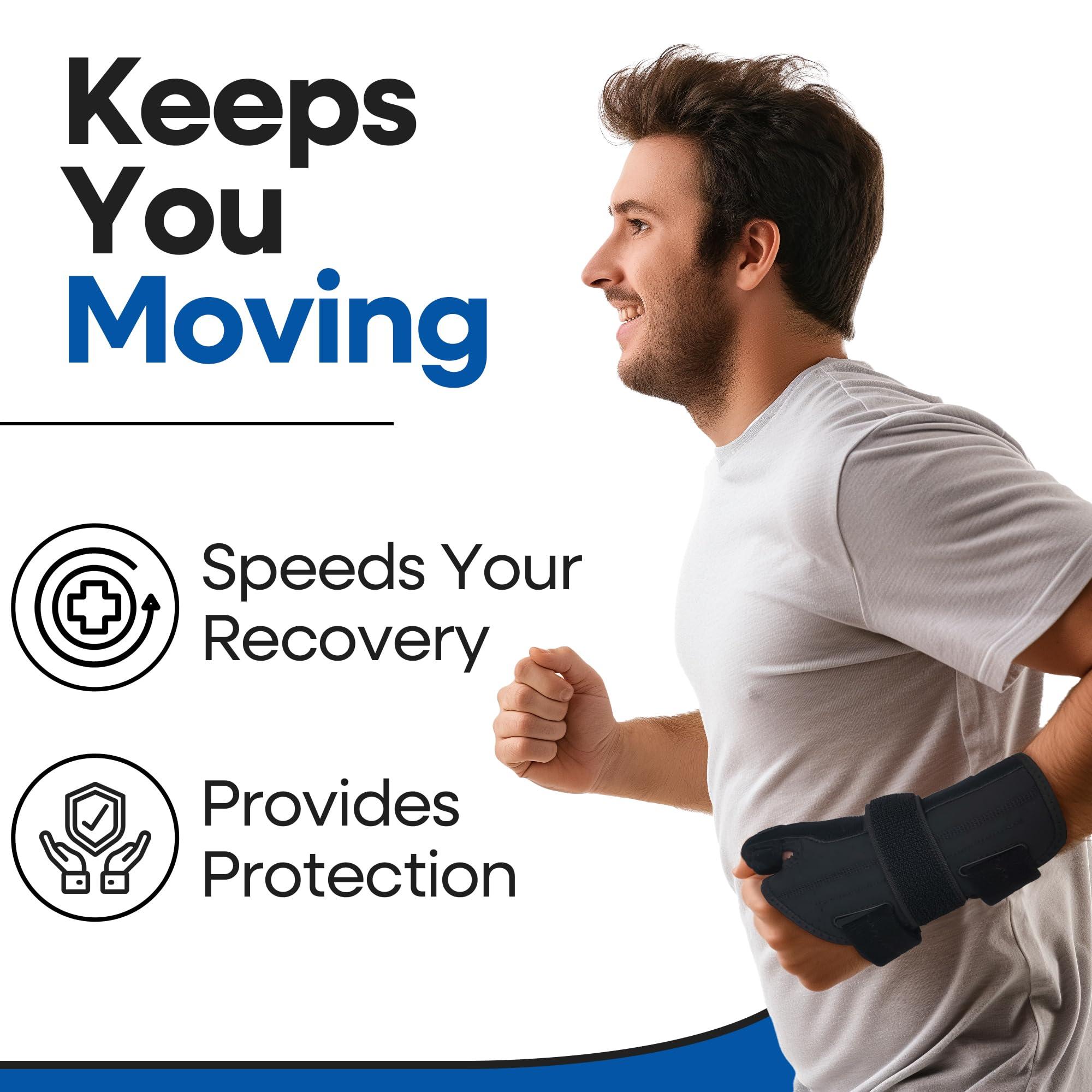 ARMSTRONG AMERIKA Thumb Splint & Wrist Brace | Carpal Tunnel Wrist Splint with Thumb Spica Splint | Thumb Stabilizer & Wrist Support For Tendonitis Pain, Arthritis, CMC Trigger Thumb (SM/MED, LEFT HAND)